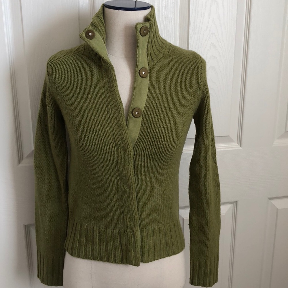 J.crew funnel neck snap closure cardigan